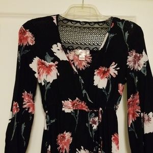 Black Floral Mini Dress